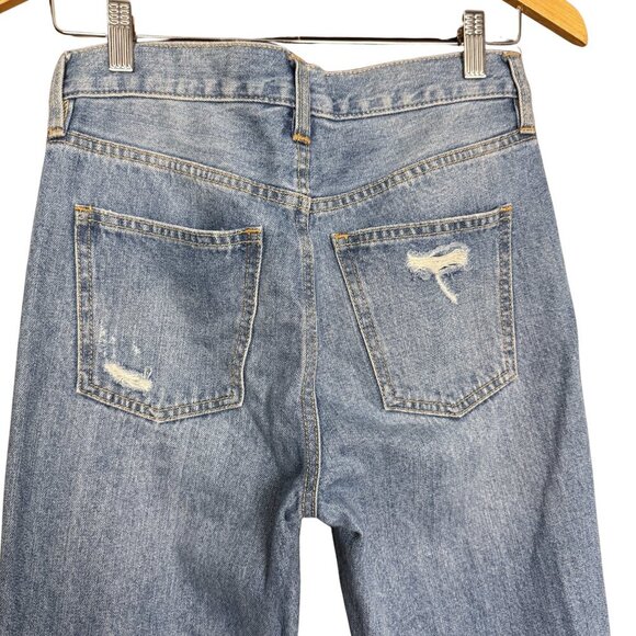 We The Free Free People Distressed Button Fly High Rise Jeans 24 - Picture 6 of 9